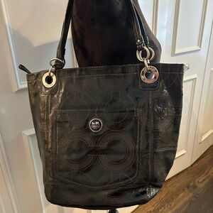 Coach Black Signature Tote Bag